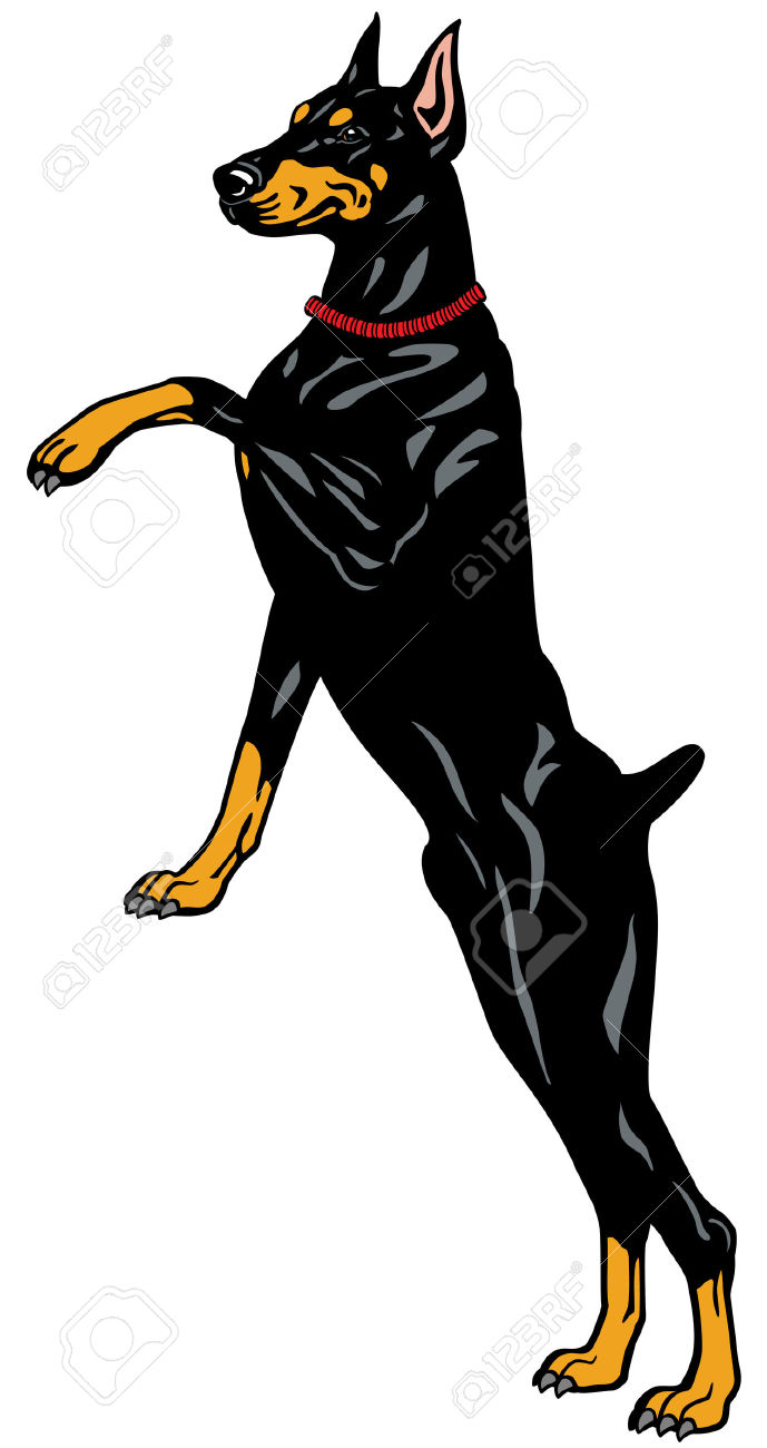 689x1300 Santa Doberman Clipart