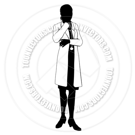 460x460 Female Doctor Silhouette By Geoimages Toon Vectors Eps