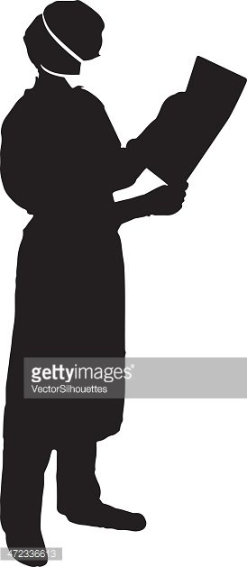 274x629 Doctor Reading Chart Silhouette Stock Vectors