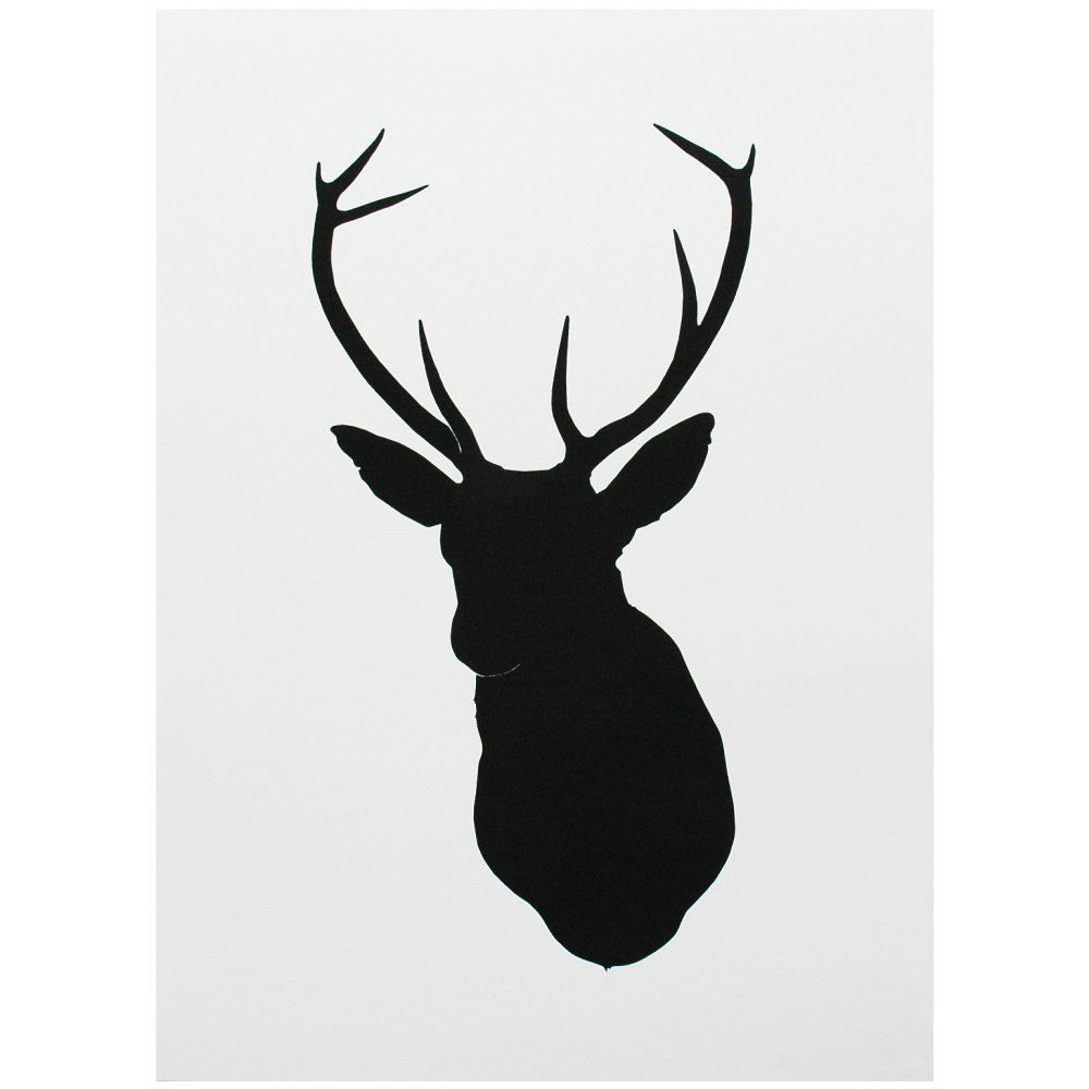 1000x1000 Deer Head Silhouette Stencil Salman Art Stag Head