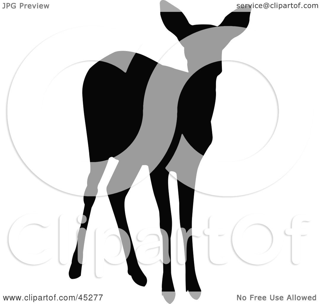 1080x1024 Royalty Free (Rf) Clipart Illustration Of A Profiled Black Doe