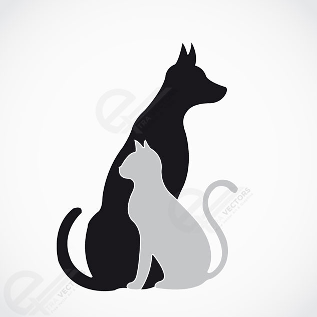 633x633 Dog And Cat Silhouette Free Vector Download Free Vector Gallery