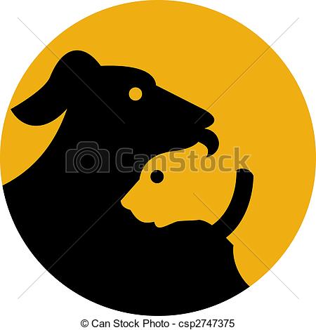 450x470 Illustration Of A Sign, Symbol Or Icon Shown A Dog And Cat
