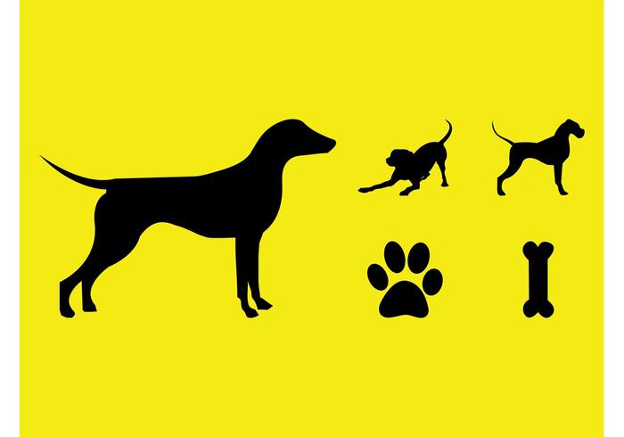 700x490 Dogs Vector Silhouettes