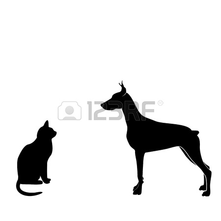 450x450 Dog And Cat Silhouette Clip Art Free Clipart Panda