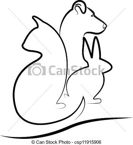 431x470 Cat, Dog And Bunny Silhouette Logo Vector Vector Clipart