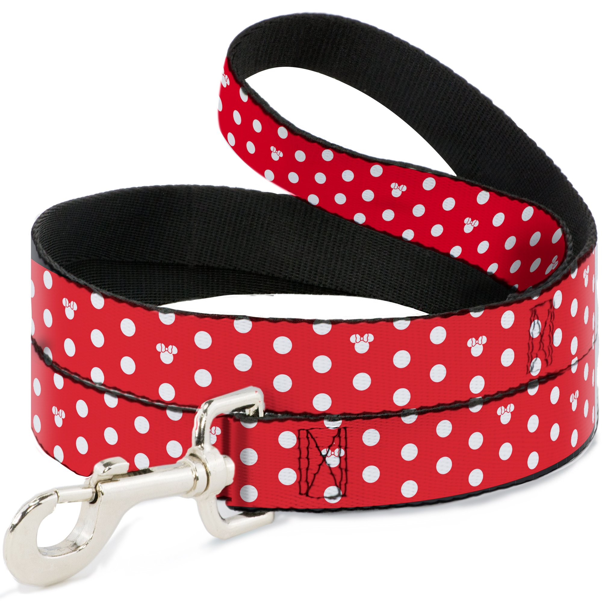 2000x2000 Dog Leash Minnie Mouse Polka Dotmini Silhouette Redwhite