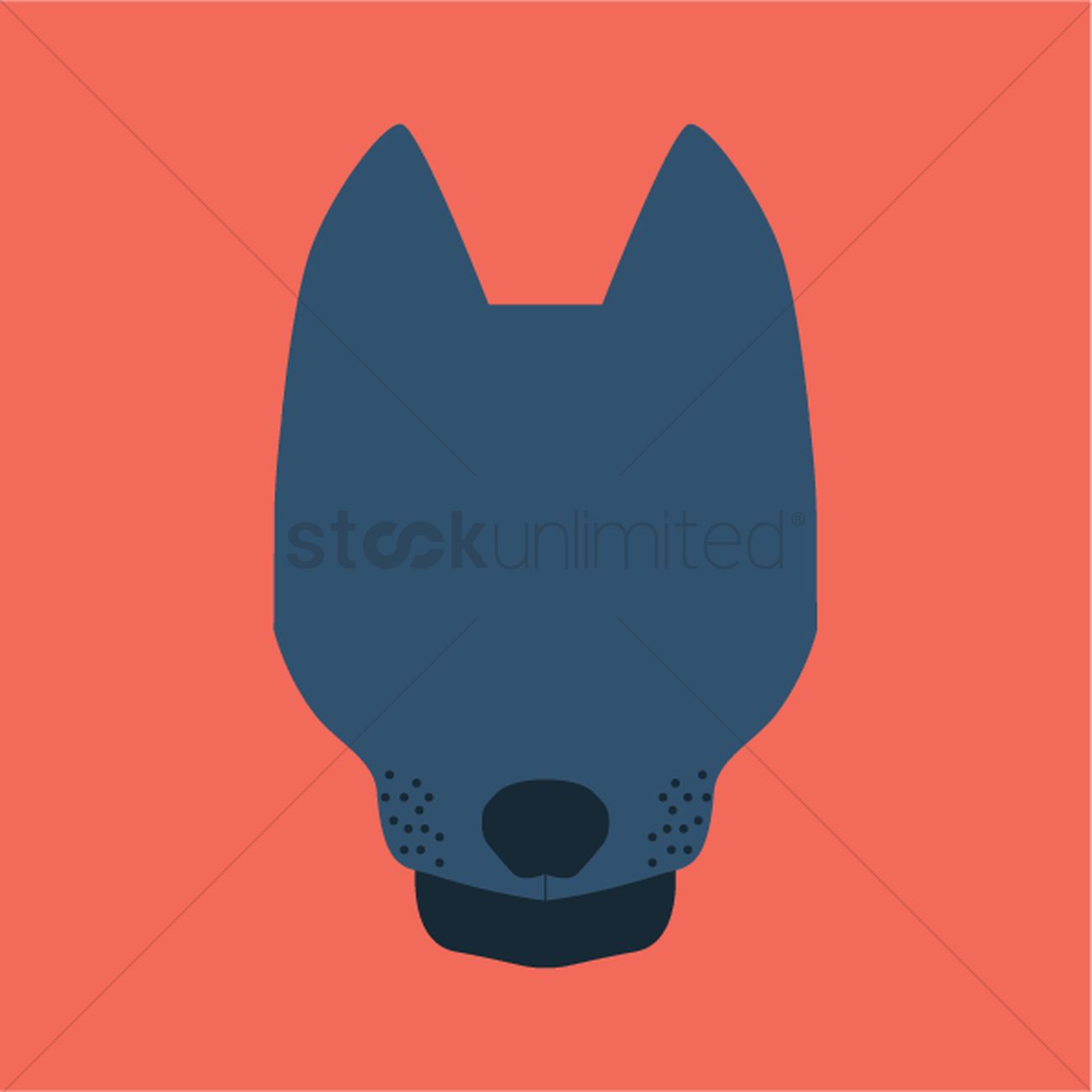1300x1300 Silhouette Of Dog Face Vector Image