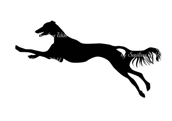 570x403 Saluki Dog Silhouette Svg Clipart Persian Greyhound Printable