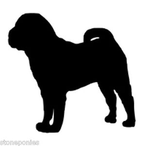 300x300 Shar Pei Dog Profile Silhouette Window Decal Black On Clear Backed
