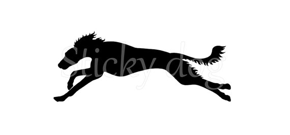 570x266 Saluki Running Silhouette Sticker