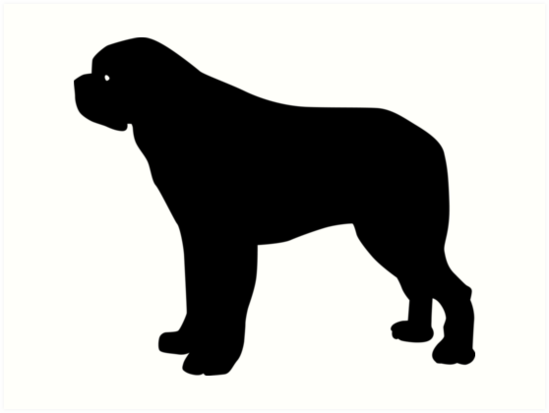 549x413 Saint Bernard Dog Silhouette Art Prints By Idrawsilhouettes