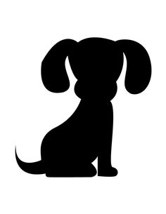 236x305 A Black Silhouette Of A Sitting Dog Holding It S Leash In It S
