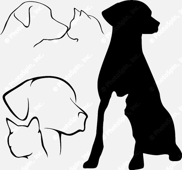 640x596 Dog And Cat Silhouette Clip Art Free Clipart Panda