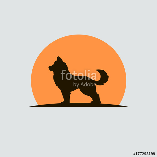 500x500 Dog Logo Design. Dog Silhouette Logo. Vector Stock. Stock Image