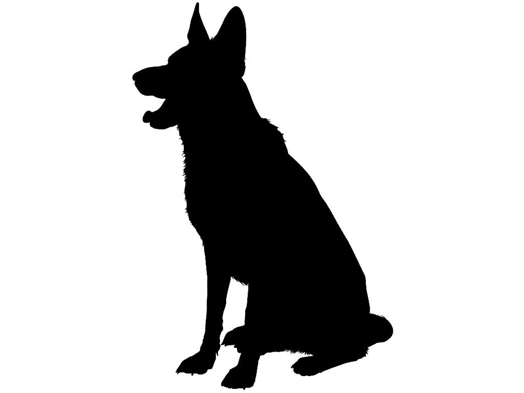 1024x768 Dog Sitting Silhouette Clipart