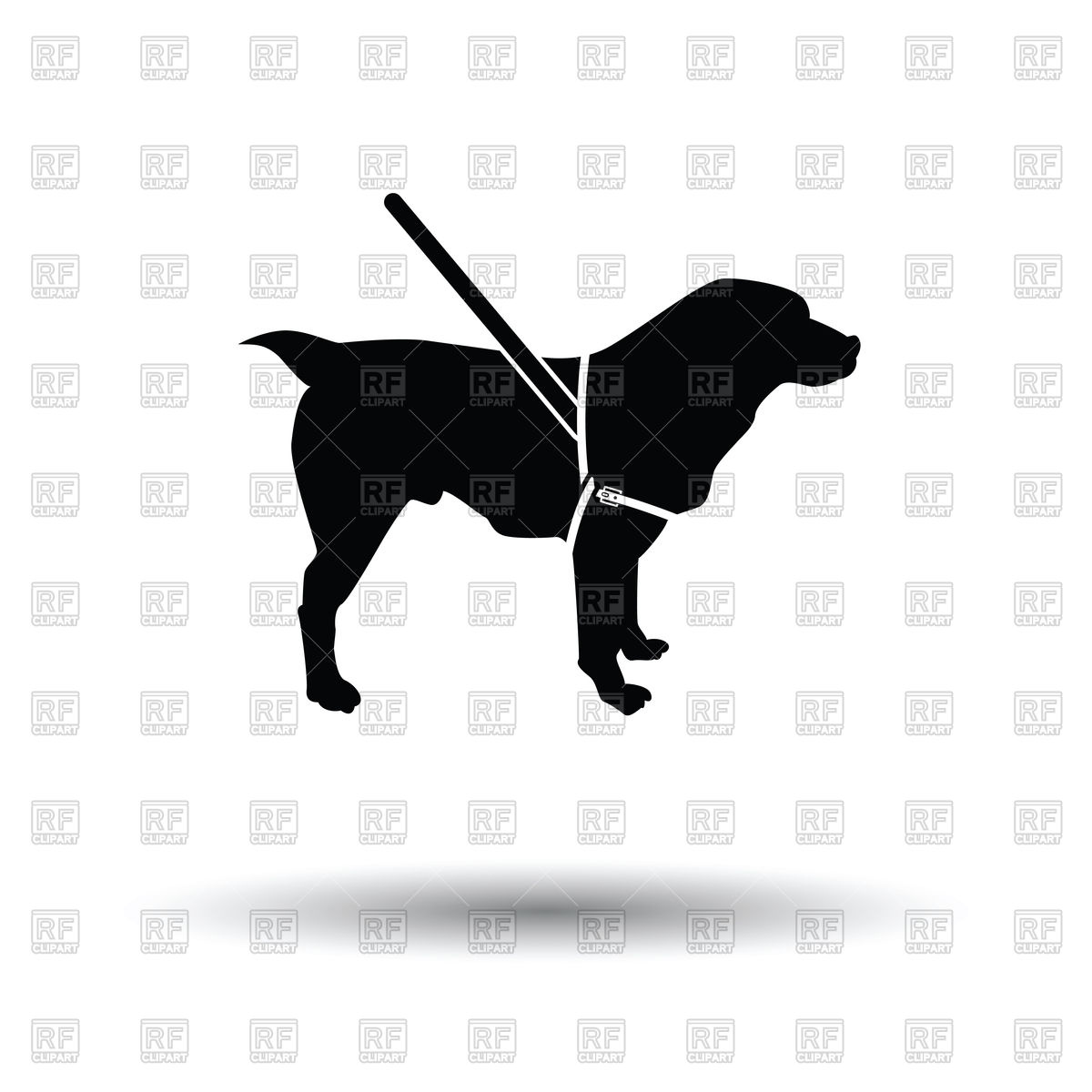 1200x1200 Guide Dog Silhouette Royalty Free Vector Clip Art Image