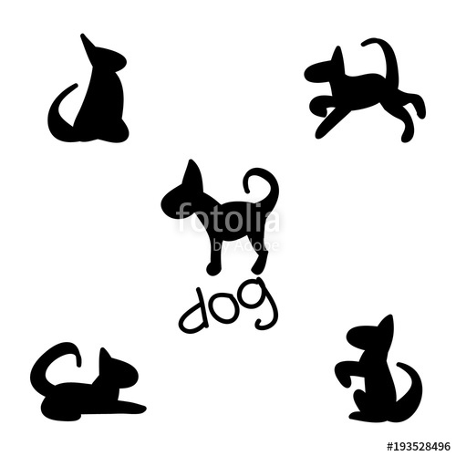 500x500 Dog Silhouette Doodle Stock Image And Royalty Free Vector Files