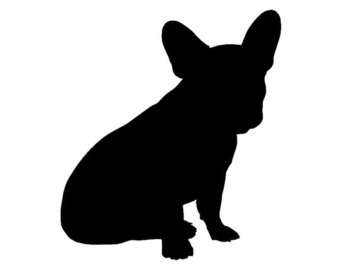 340x270 French Bulldog Sitting V1 Dog Breed Silhouette Custom Die Cut