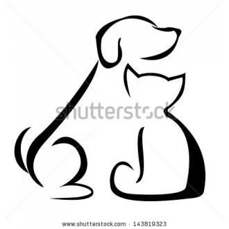 330x330 Black Dog White Cat Silhouette