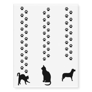 307x307 Dog Silhouette Temporary Tattoos Zazzle