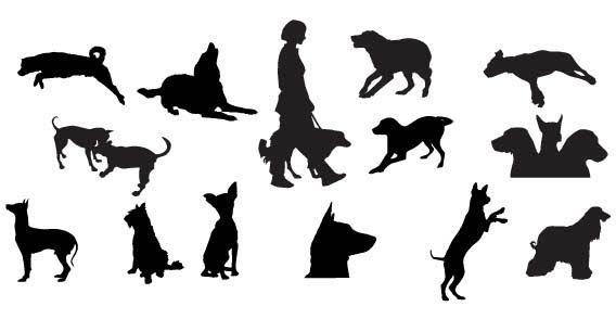 568x294 Dog Silhouettes Free Vector 123freevectors