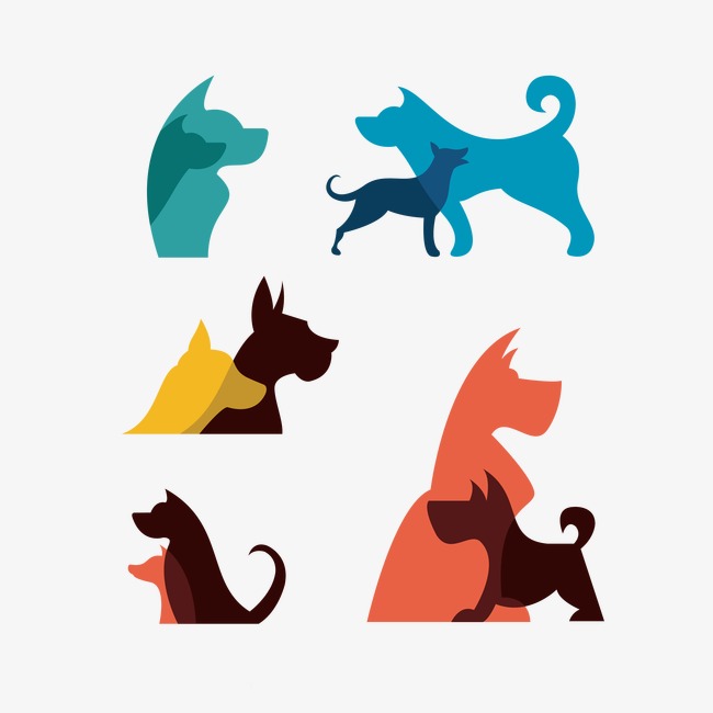 650x650 Vector Dog Silhouettes, Pretty, Animal, Color Png And Psd File