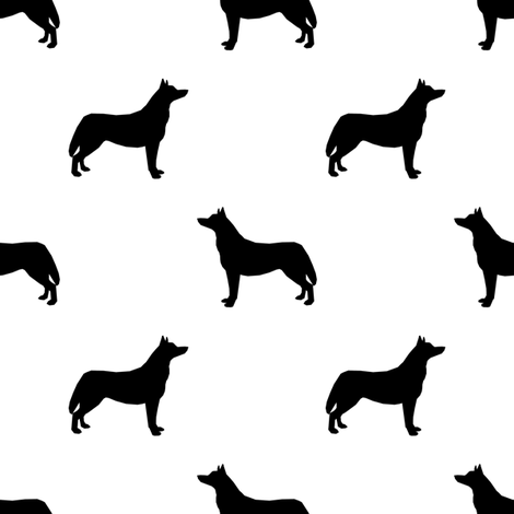 470x470 Husky Dog Silhouette White Fabric