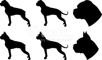 337x199 Boxer Silhouettes Stock Vectors
