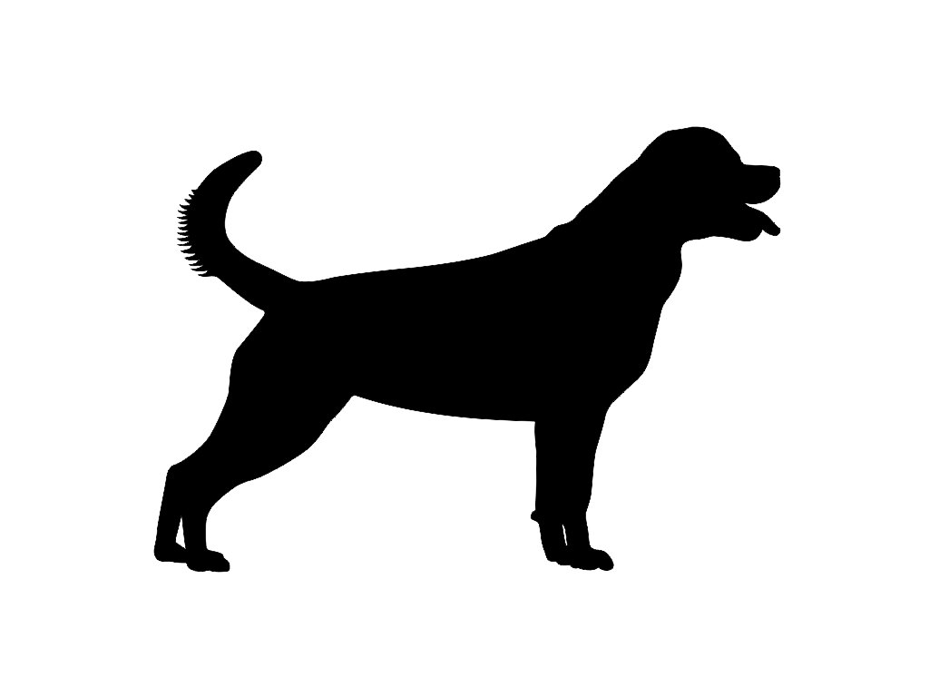 1024x768 Rottweiler Dog Silhouette Custom Die Cut Vinyl Decal Sticker