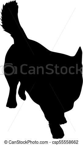 271x470 Welsh Corgi Dog Silhouette On A White Background. Clip Art Vector