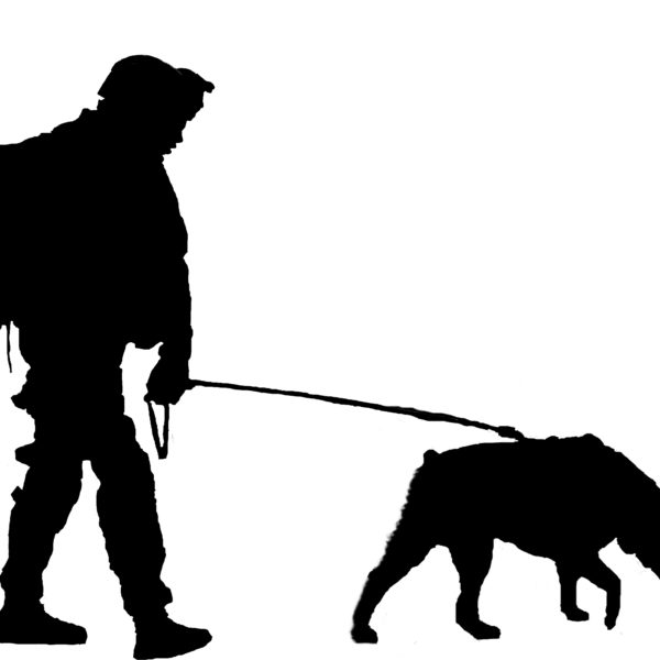 600x600 Canine Combat Team Rottweiler Silhouette Vinyl Sticker Decal