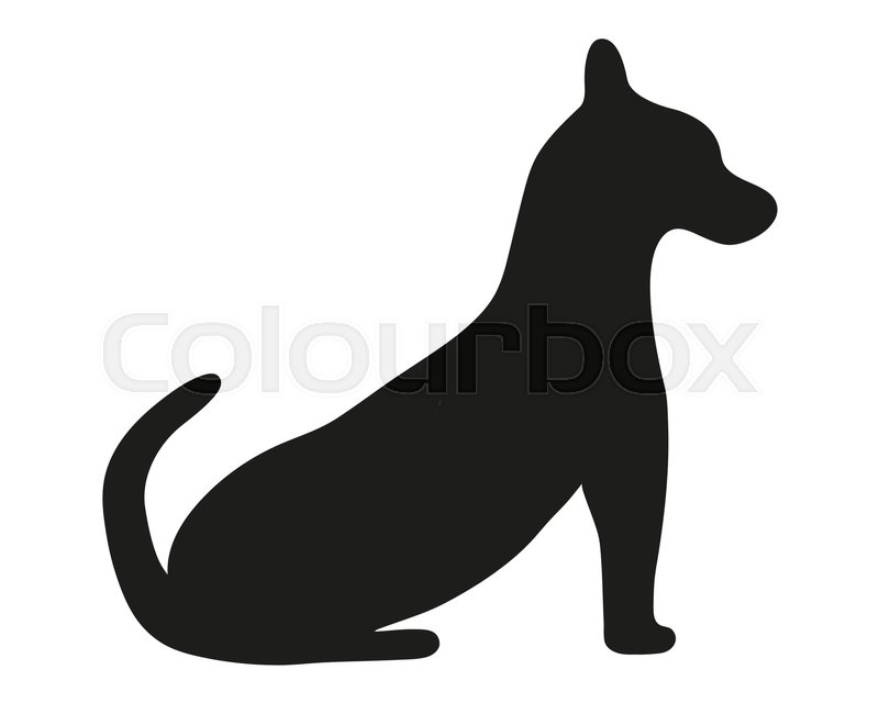 800x640 Silhouette Of A Painted Dog Vector Illustration Stock Vector