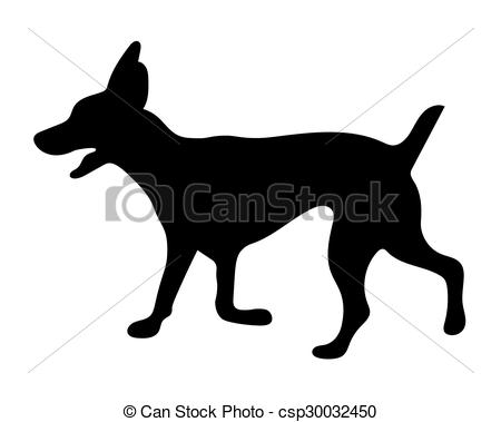 450x379 Black Silhouette Of Dog Clipart Vector
