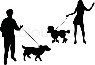 320x217 Police And Dog Activity Silhouette, Art Vector Design Stock
