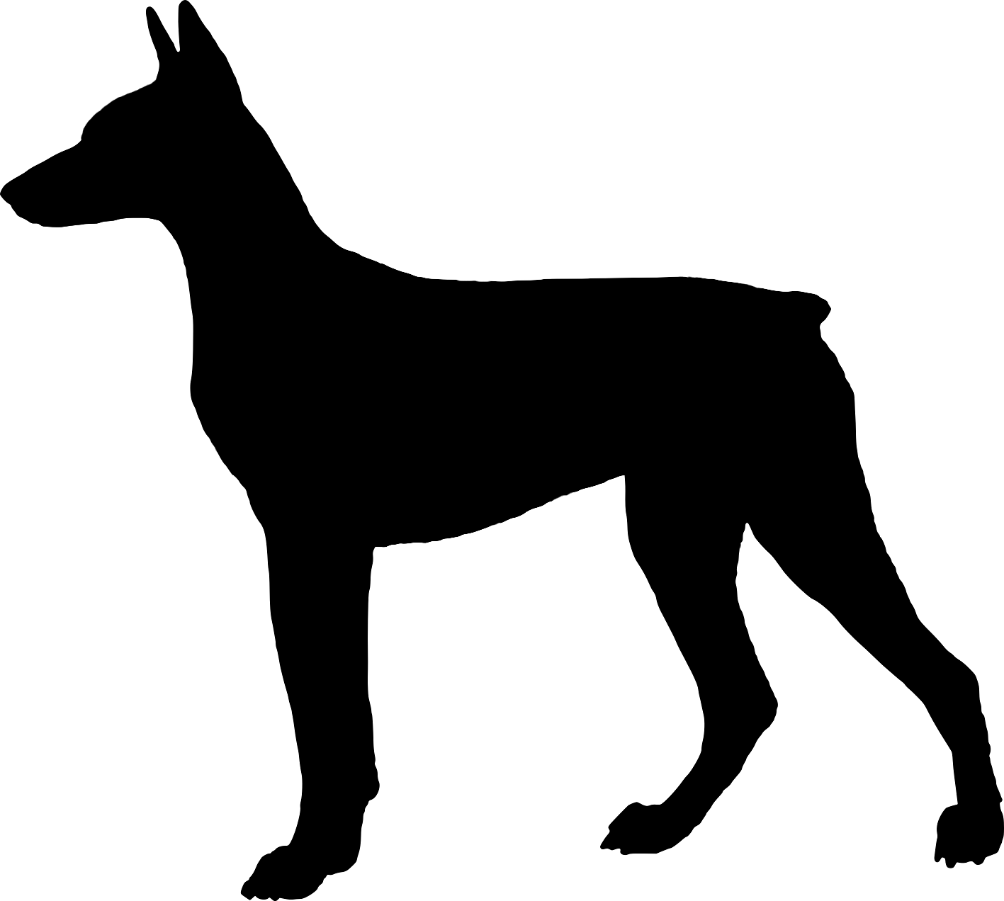 1417x1272 Dog Silhouette