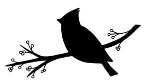293x165 Cardinal On Branch Silhouette