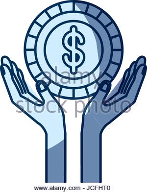 300x394 Blue Color Silhouette Shading Of Coin With Heart Shape Inside