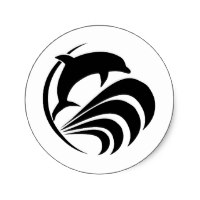200x200 Black Dolphin Stickers Zazzle