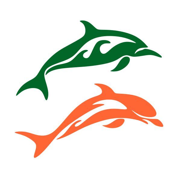 600x600 Dolphin Cuttable Design Cut File. Vector, Clipart, Digital