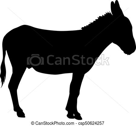450x417 Black And White Vector Silhouette Of Donkey Clipart Vector