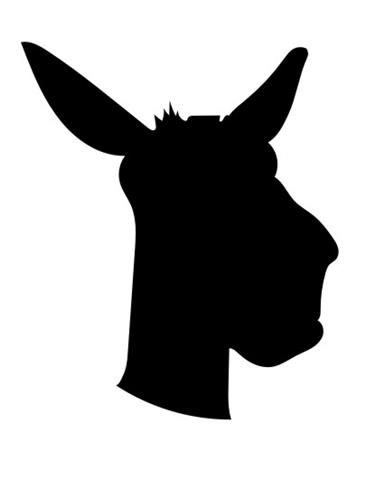 384x480 Donkey Head Silhouette Decal Sticker