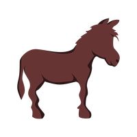 200x200 Donkey Silhouette Vector Image