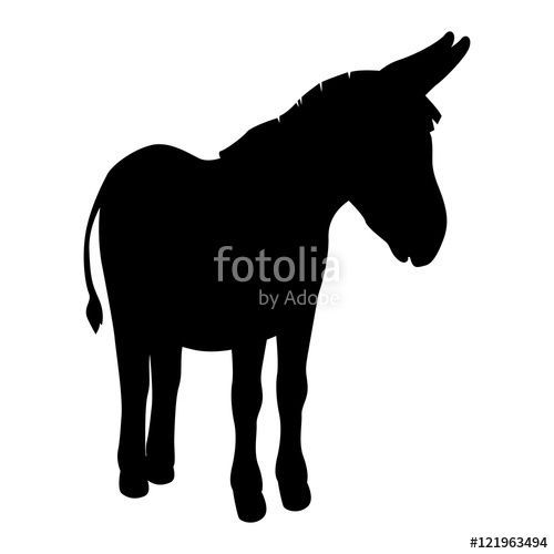 500x500 Donkey Vector Illustration Black Silhouette Stock Image