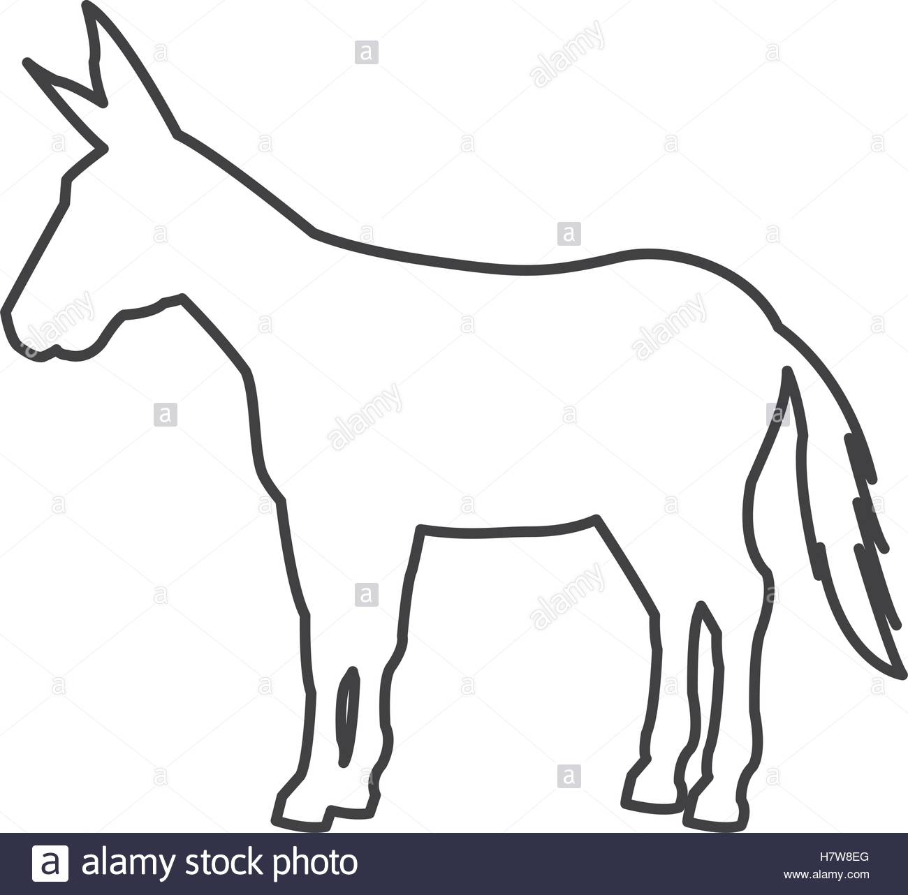 1300x1282 Donkey Silhouette Isolated Icon Vector Illustration Design Stock