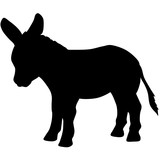 160x160 Silhouette Of A Donkey. Black Vector Illustration. Esp10 Stock