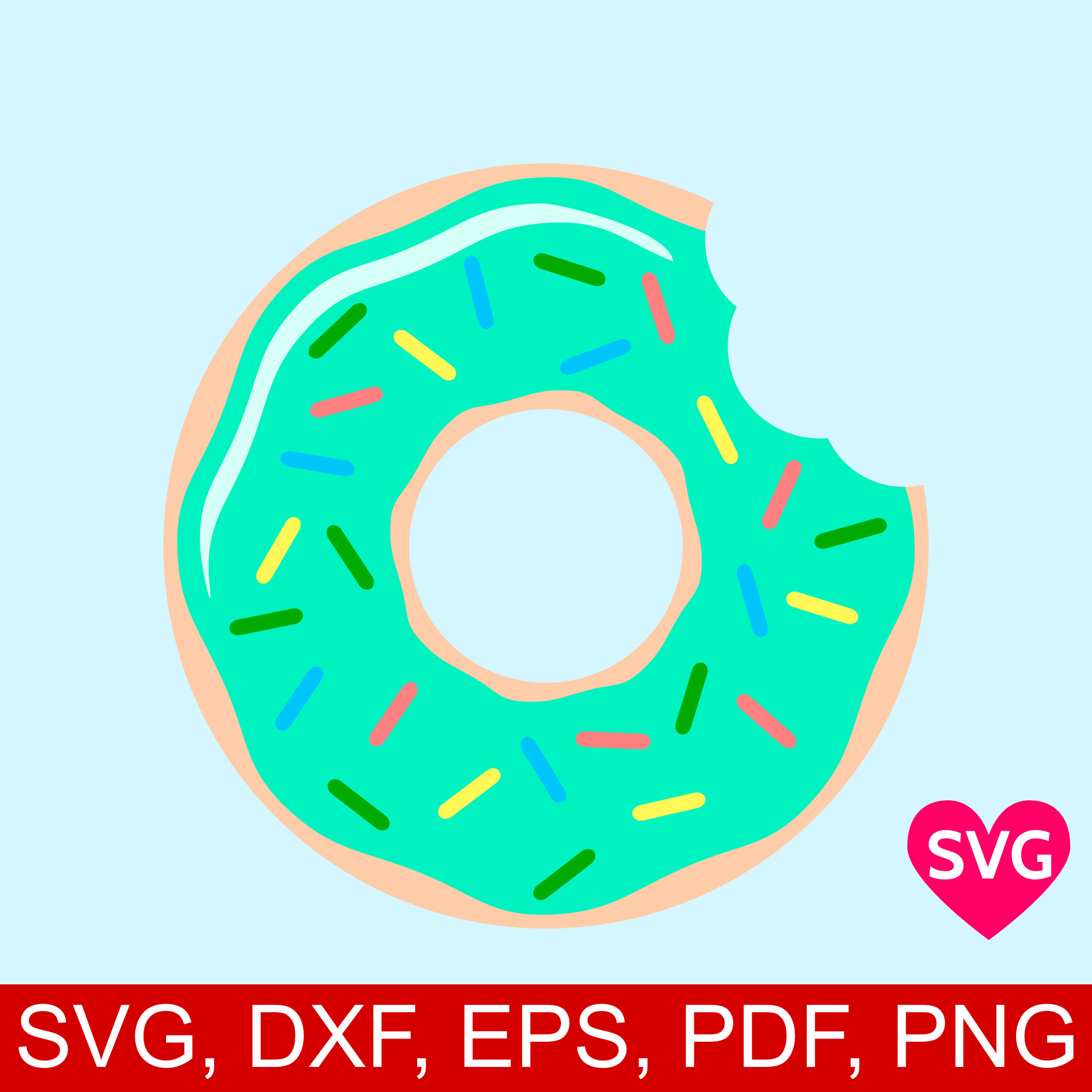 1999x1999 Half Eaten Donut Svg File For Cricut And Silhouette Donut