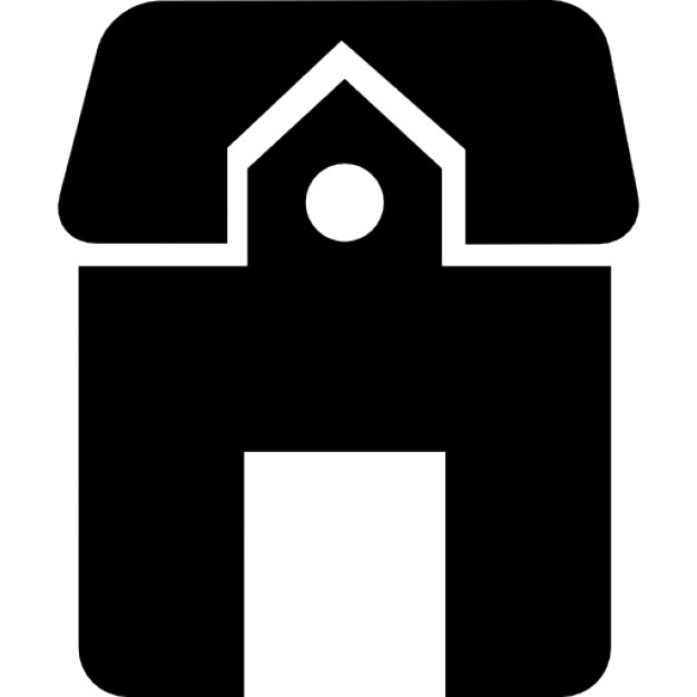 626x626 House With Big Door Silhouette Icons Free Download