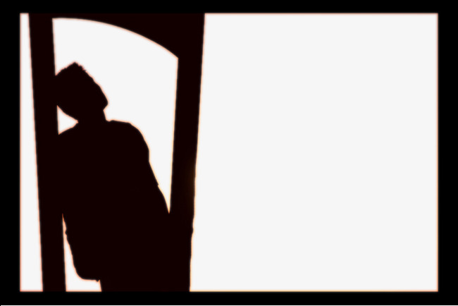 650x434 Leaning Against The Door Frame Of The Sunset Silhouette Figures