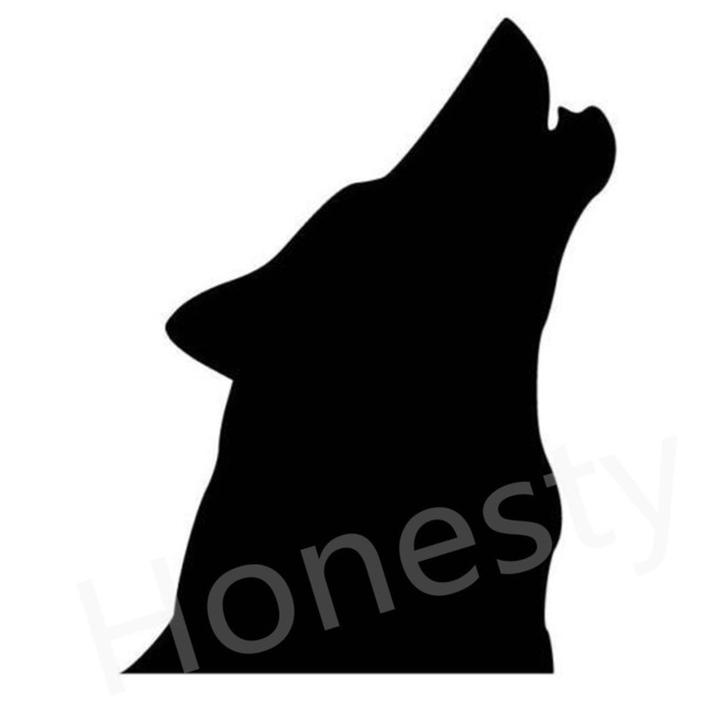 640x640 Wolf Holwling Silhouette Car Wall Home Glass Window Door Car
